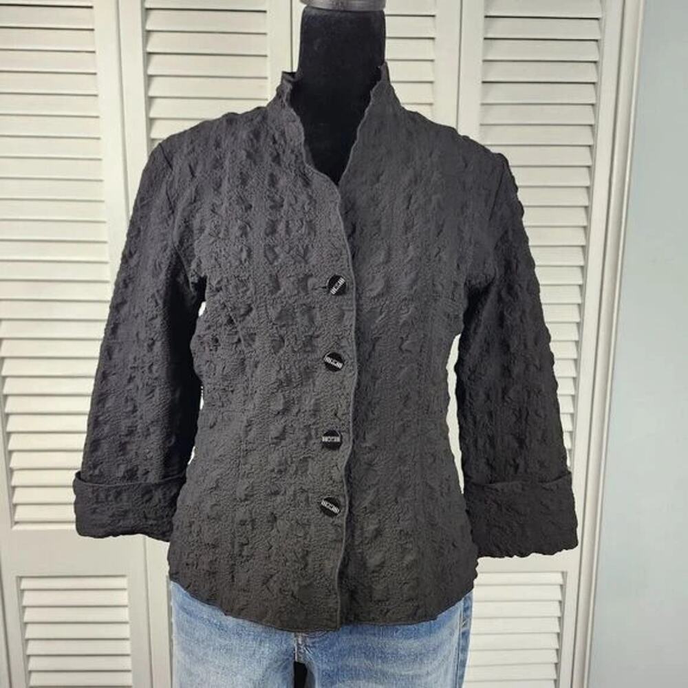 Courtney Washington S/XS Black Pucker Resort Stretchy Shacket $159